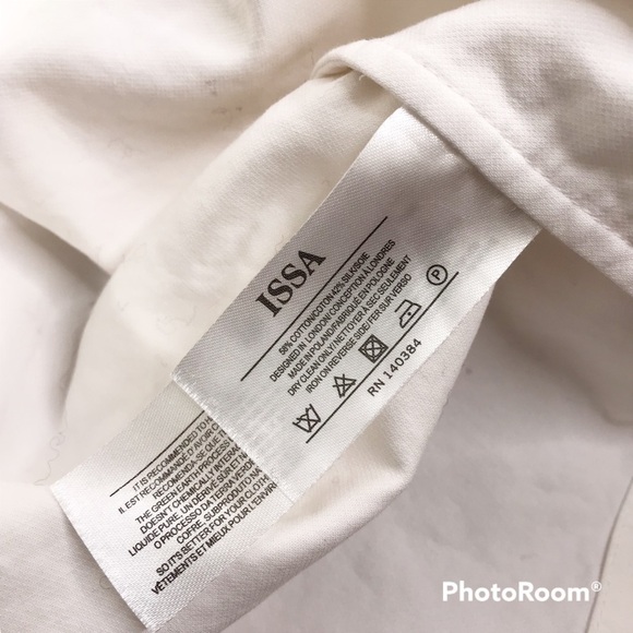 Issa white mixed material cold shoulder quarter sleeve blouse size 4 - Picture 4 of 5